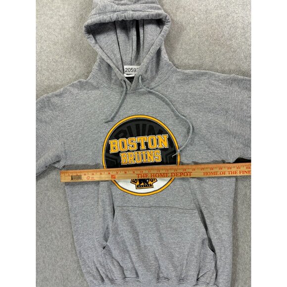 Boston‎ Bruins NHL Screened Logo Hoodie Sweatshirt (Men's Medium) Gray - Picture 9 of 13
